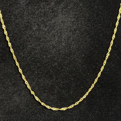 14K Gold Twist Chain Necklace - 23"