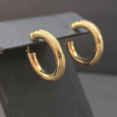14K Gold Large Hoop Earrings 