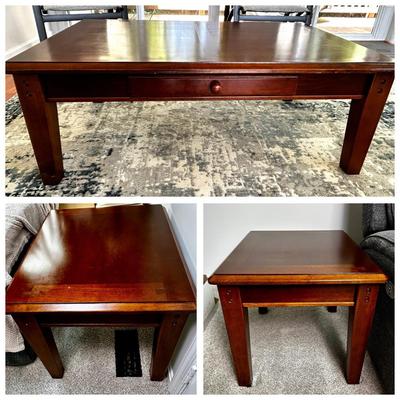 Coffee Table 45x29x17 & 2 Matching Side Tables 22x26x21