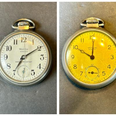 Vintage Westclox Scotty Pocket Watches (2) 