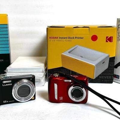 Kodak Easyshare And Panasonic DMC-ZS1 Cameras, Kodak Instant Dock Printer, and Photo Paper 