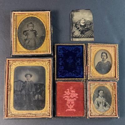 Ambrotypes & Tintypes: Ninth Plate To Quarter Plate Portraits Of Children & Youths