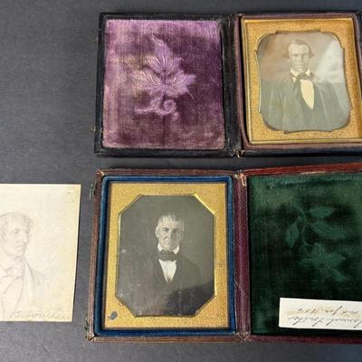 Daguerreotypes: Sixth Plate Portraits Of Gentlemen, One With ID
