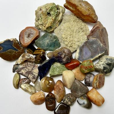 Rocks And Mineral Collection - Agate, Jasper, Tiger’s Eye, & More - Polished & Raw