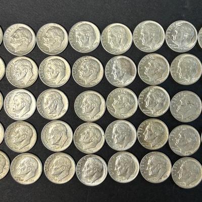 90% Silver Roosevelt Dimes (50 Coins) – Lot #5