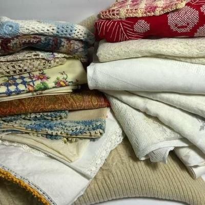Vintage & Contemporary Household Linens - Table Linens, Wool Blanket, More