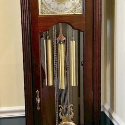 Ridgeway Traditional Grandfather Clock with Brass Pendulum and Chimes -17x8.5x79"
