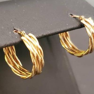 14K Gold Braided Look Earrings