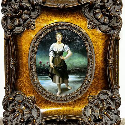 Painting On Canvas In Ornate Frame - 18x16.5”