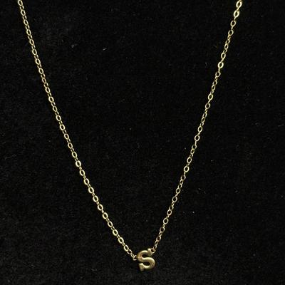 14K Gold Link Chain "S" Necklace - 15"