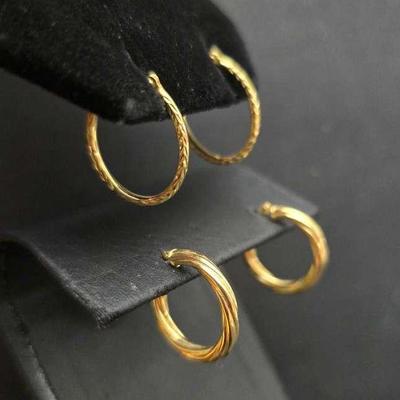 14K Gold Hoop Earrings (2)