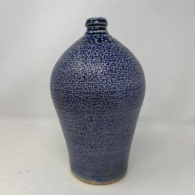 Speckled Blue Studio Pottery Vase – 1980s Artisan Glaze