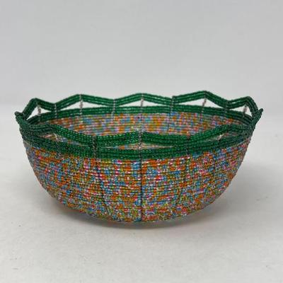 Handmade Zulu-Inspired Glass Beaded Bowl