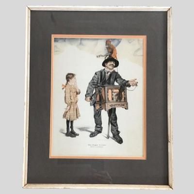 “The Musical Grinder” by Frank X. Leyendecker – Framed 1914 Lithograph