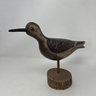 Handcarved & Painted Yellowlegs Wood Figure