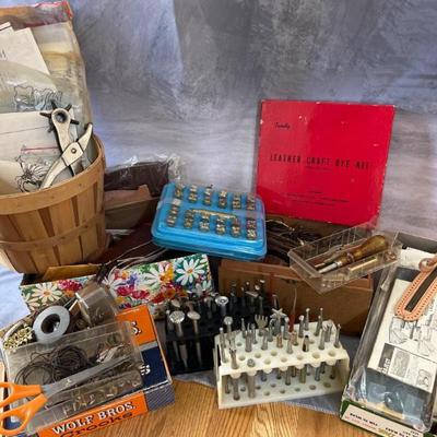 Expansive Leather Crafting Lot – Tools, Dyes, Lacing & More