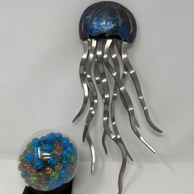 Oceanic Whimsy in Metal & Crystal: Jellyfish & Sphere