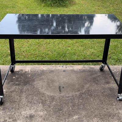 Metal Utility Table On Wheels