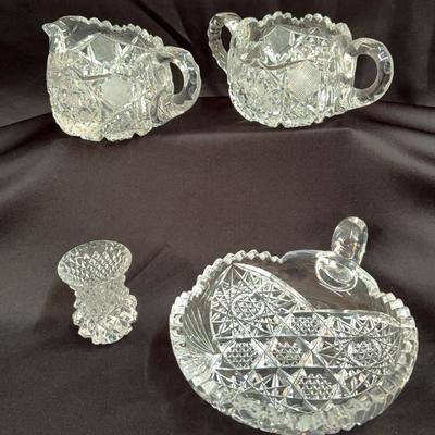 Hand Cut Leaded Glass Serving Pieces