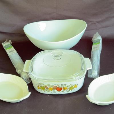 “La Marjolaine” Corningware Casserole & Sur La Table Bowl