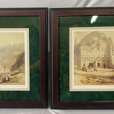 “El Deir “And “The Eastern End” Petra Lithography 