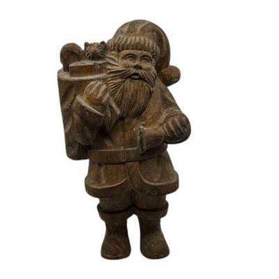 Lot 027   
Antique Wood Paper Mache Santa Claus Mold
