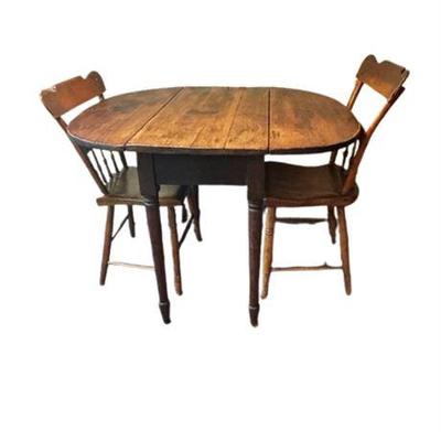 Lot 109   
Rustic Farmhouse Style Wooden Drop Leaf Kitchen Table And Chairs