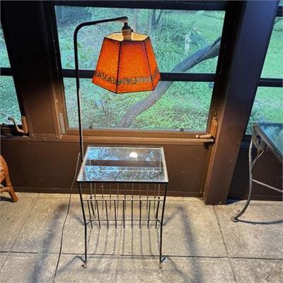 Lot 042   
Mid Century Modern Floor Lamp with Magazine Butler