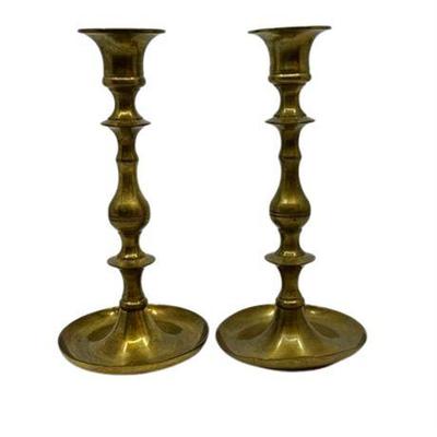 Lot 124  
Vintage Brass Candlesticks
