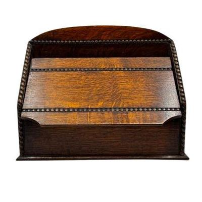Lot 122  
Early 20th Century English Victorian Oak Desk Top Letter Box