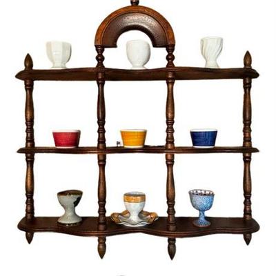 Lot 114   
Vintage Wood Spindle Wall Shelf