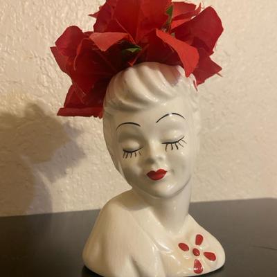 White Lady Head Vase