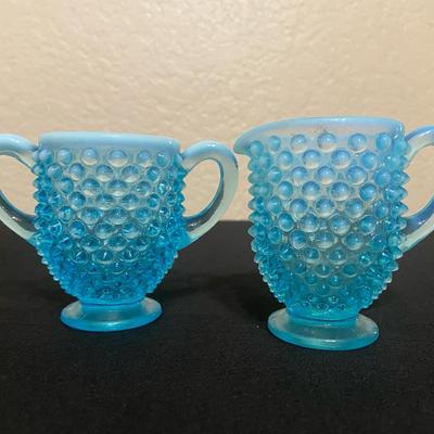 More Hobnail Blue Vases 
