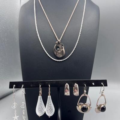 Sterling Silver Earrings And Necklaces