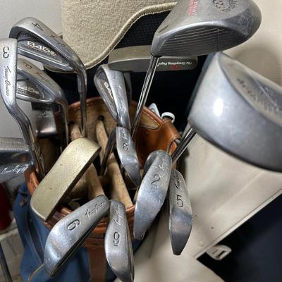 Set Of Golf Clubs W/ Vintage Bag + Golf Travel Bag