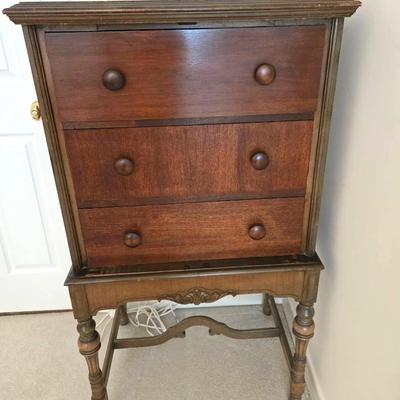 Antique Record Cabinet Chest Dresser
