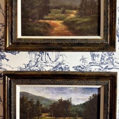 Pair Of Vintage Margaret Newsome Textured Prints 
