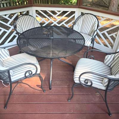 Wrought Metal Patio Table & Chairs 