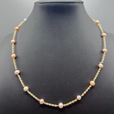 10k Gold Rope Chain With Pearls