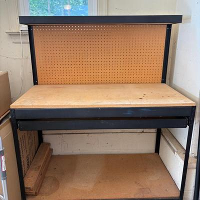 Workbench With Pegboard Storage 