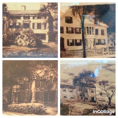 Four Framed Prints Of Historical Homes In Massachusetts 