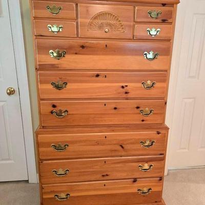 Tall Pine Wood Dresser 11 Drawers