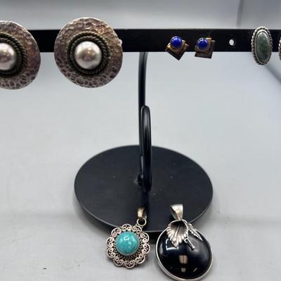 Sterling Earrings And Pendants 