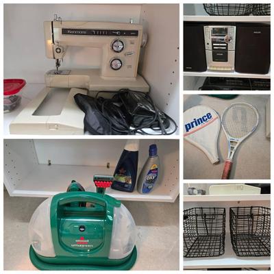 Stereos, Sewing Machine, Tennis Rackets, Steam Cleaner