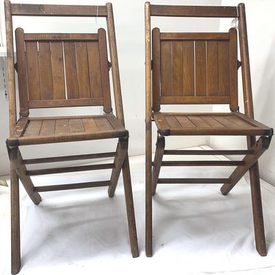Set Of 2 Vintage Cruise Ship Folding Chairs 