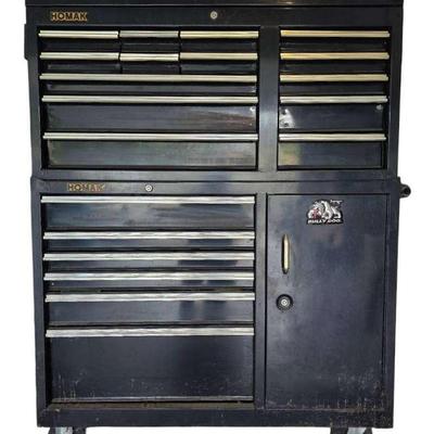 HOMAK Upper & Lower Roll-Away Tool Chest -- Tools Included!