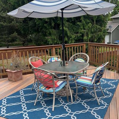 Table, Chairs And Umbrella Patio Set