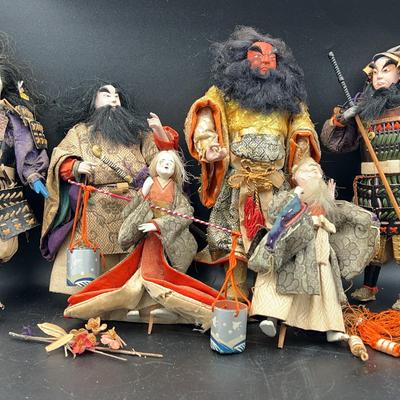 Vintage Japanese Warrior Dolls