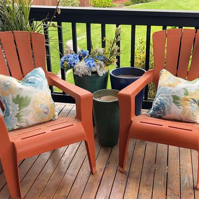 Orange Patio Chair Set And Planters