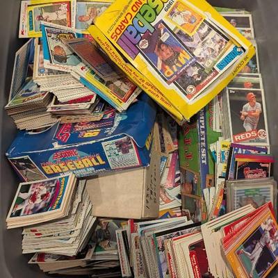 Large Bin of Baseball Trading Cards, Likely 1980s